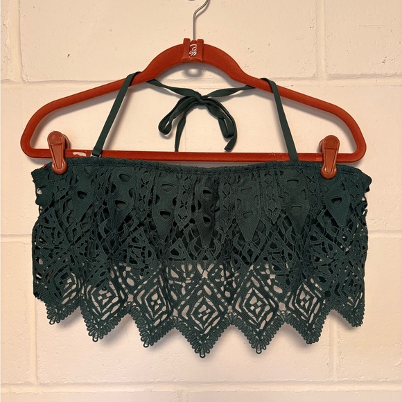 Shade & Shore Other - Elegant Green Lace Swim Top